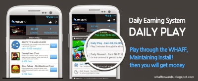Cara Menghasilkan Uang Gratis Di Whaff Rewards , $1 - $5 perhari dari Android App